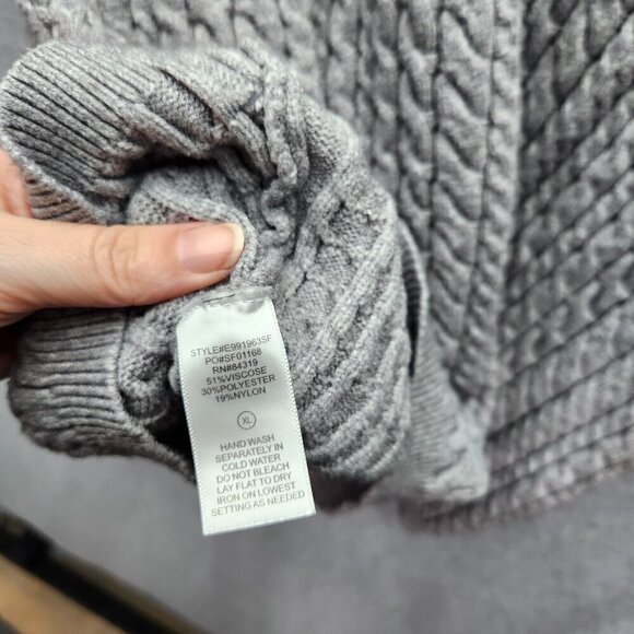 Cable Knit Sweater Womens XL Evolution By Cyrus Gray - Picture 5 of 5